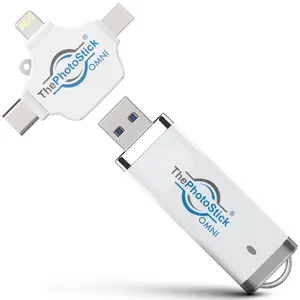 ThePhotoStick Omni 64GB USB Flash Drive & Memory Stick – Automatic Photo & Video Backup for iPhone, Android, Mac & PC – Multiport Connection to Easily Store & Transfer Files