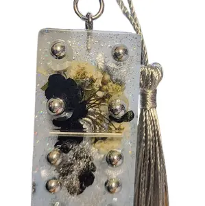 custom poured resin Domino key chains w/ or w/o tassel