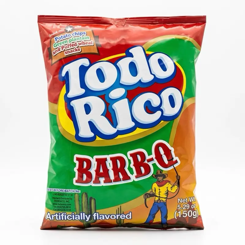 Todo Rico BBQ Familiar Crunchy Snack Mix, 150g - BBQ Flavor, Imported from Colombia