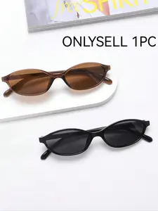 Women's Vintage Oval Frame Glasses, Trendy Casual Stylish Glasses for Everyday Use, Fashion Accessories for Outdoor Activities, Trendy Beach Eyewear