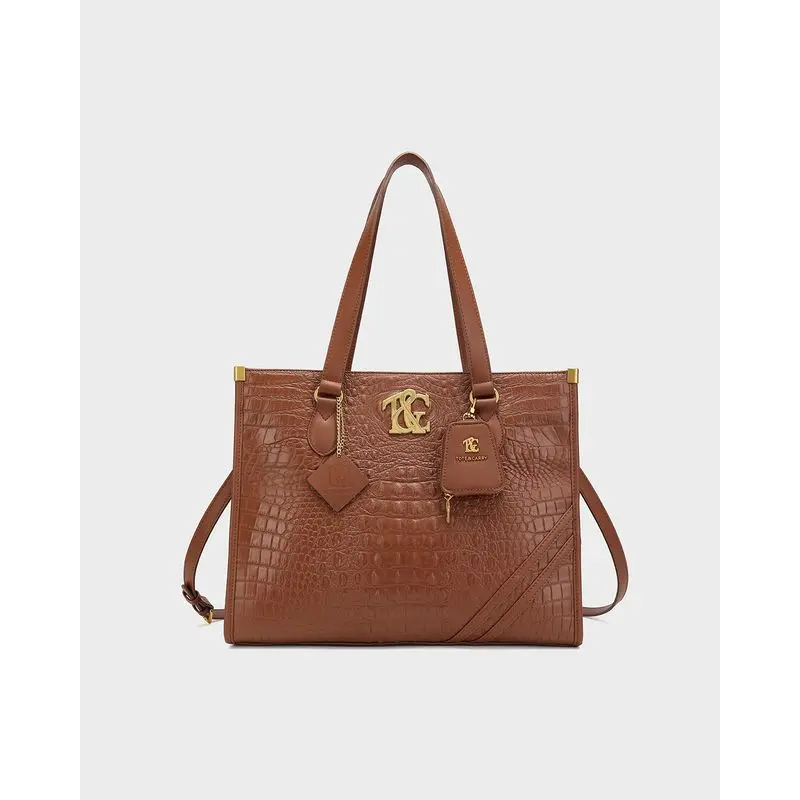 Women's Cityscape Tote Purse, Brown Luggage & Bags