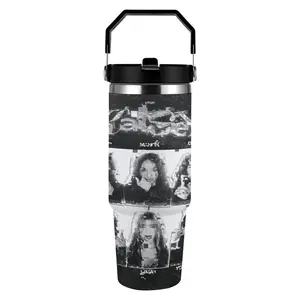 KATSEYE Vintage Film 30oz Insulated Tumbler with Handle K-Pop Fan Car Cup Essential Retro Design Double-Walled Stainless Steel Leakproof & Durable