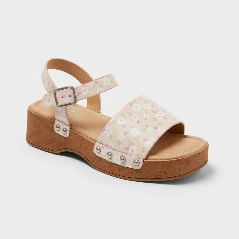 Kids' Jules Wedge Clog Sandals - Art Class, Round Toe, Buckle Closure, Medium Width, 1.5in Polyurethane Sole, Textured TPR Grip