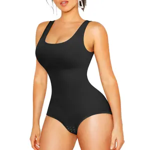 Womens' Waist Trainer Seamless Round Neck Tummy Control Shapewear Bodysuit