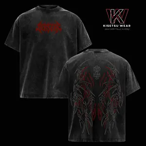 Berserk Pump Cover T-Shirt – Vintage Washed Oversized Gym Streetwear Tee, Heavy Cotton Fitness Top, Dark Aesthetic Unisex Apparel, Soft Loose Fit for Workout & Training