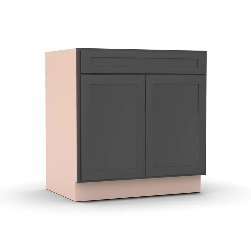 Liberty Shaker Grey - 33 Inch Double Door Base Cabinet - 33" Width x 34.5" Height x 24" Depth