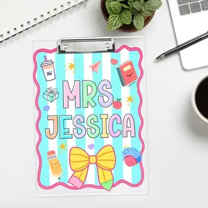 Custom Teacher Clipboard, Personalized Acrylic Clipboard for Teacher, Teacher Appreciation Gift, Back To School Gift, Classroom Must Have
