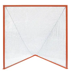 212 MAIN Sturdy Heavy-Duty Pro Collegiate Lacrosse Goal, White & Orange, Mitered Corners, Quick Assembly, Steel Tube Construction