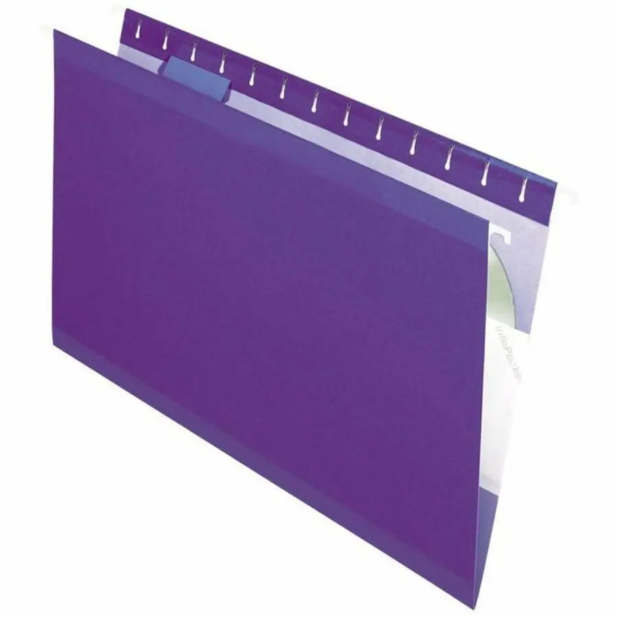 TOPS Pendaflex 1/5 Tab Cut Legal Recycled Hanging Folder, Violet, 8 1/2" Width x 14" Length, 25 / Box, PFX415315VIO