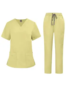 Health Check-up Work Uniform Short Sleeved Vneck Hospital Set Cleaning Men's Set Veterinary Nurse Uniform Workwear