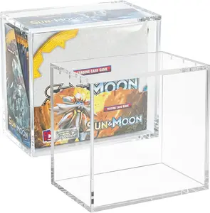 5mm Thick Clear Booster Box Acrylic Case for PKMN - Magnetic Closure & Top Loading Design, Luxury Rare Card Stronghold with UV & Scratch Resistant Protection | Dust-Resistant Collector Holder for Pokémon TCG Cards