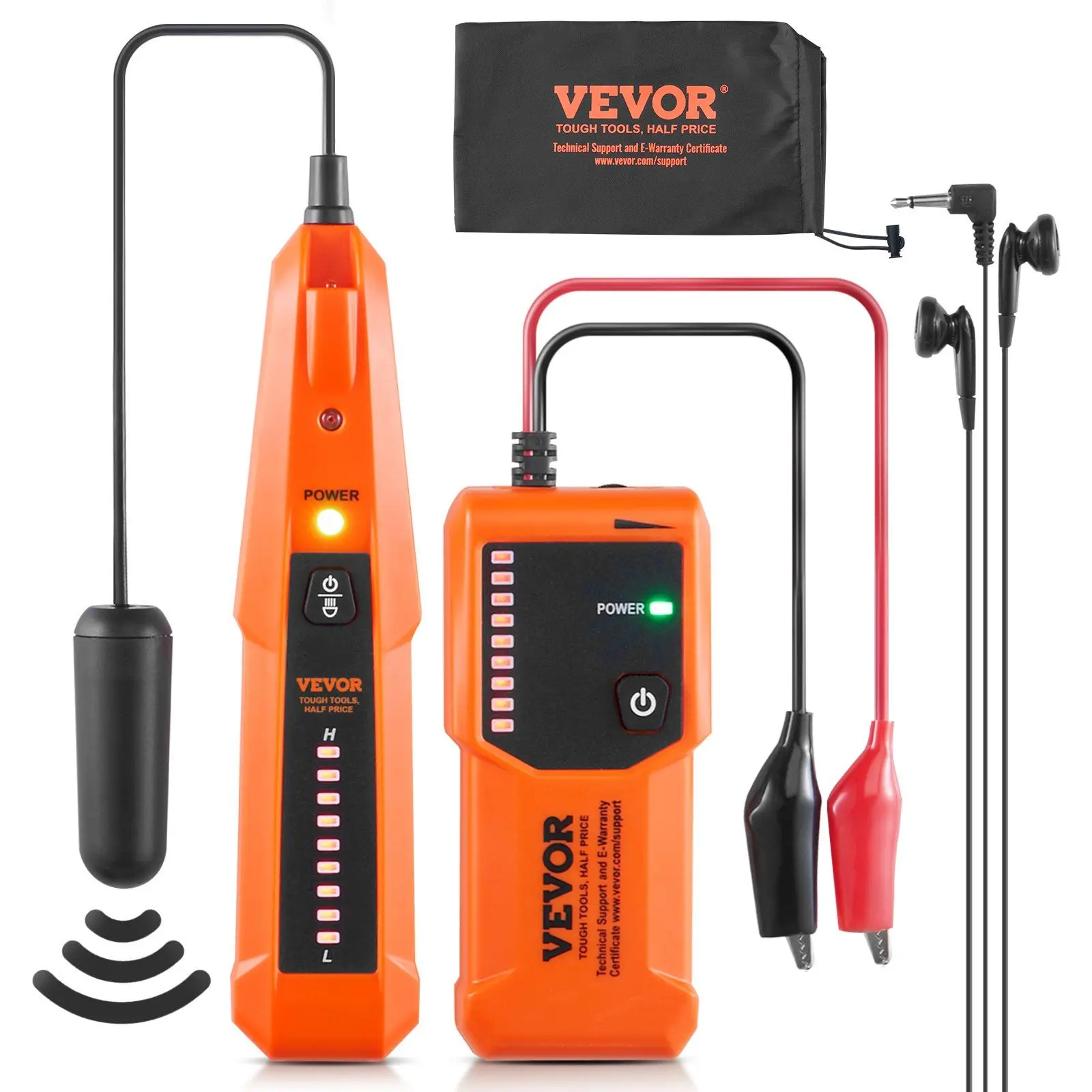 Spring New Arrivals Underground Cable Locator - Cable Finder with 3 ft max. Depth, 1000 ft max. Detection Length, Headphones, Carrying Bag, Screwdriver, Batteries for Pet Fence, Buried Sprinkler Valve, Max 3Ft Deep