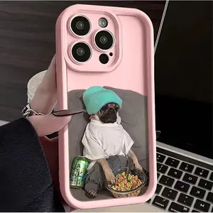 Cute Sad Dog Puppy Phone Case for iPhone 17 Pro 16 Pro 15 Plus 14 13, Lovely Pet Pattern Design