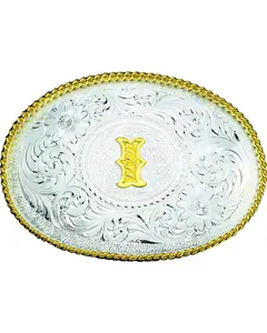Montana Silversmiths Unisex Engraved Initial I Western Belt Buckle - 700I