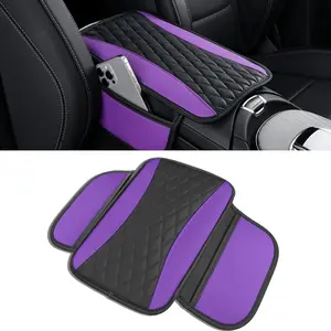 Leather  Center Console Cover with Side Pockets, Upgraded Arm Rest Cover for  Seat Organizer, Middle Console Cover Stylish  Decoration,  for   ()