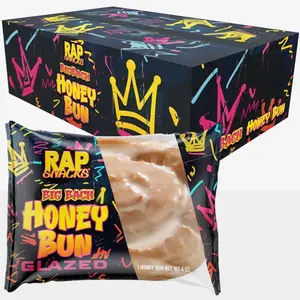 Jumbo Full 12 Pack Box Any Flavor Big Back Honey Buns Rap Snacks Iced, Glazed, Strawberry, Lemon, and BirthdayCake