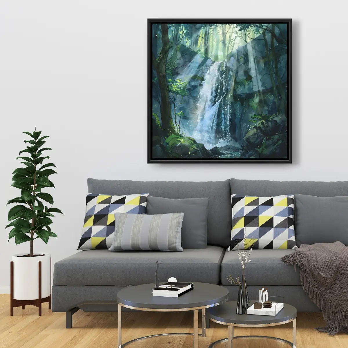 Minimalist Artistic Nature Landscape Photo Wall Artwork, Pictorem C1FC3636KKOOMN 36x36 in. Gray-Framed Home Decor, Room Accent Decoration