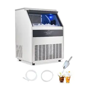 VEVOR 150lbs/24H Commercial Ice Maker, 55 Ice Cubes in 15 Minutes, Freestanding Ice Maker Machine with 33lbs Large Storage Capacity for Bar Office Restaurant, with LED Digital Display Self-Cleaning