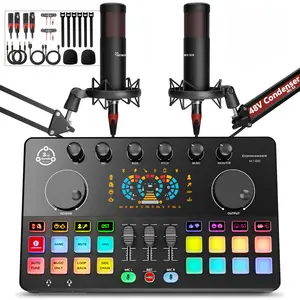Squarock M100 Gen-3 Podcast Equipment Bundle for 2, Boom Arm Kit