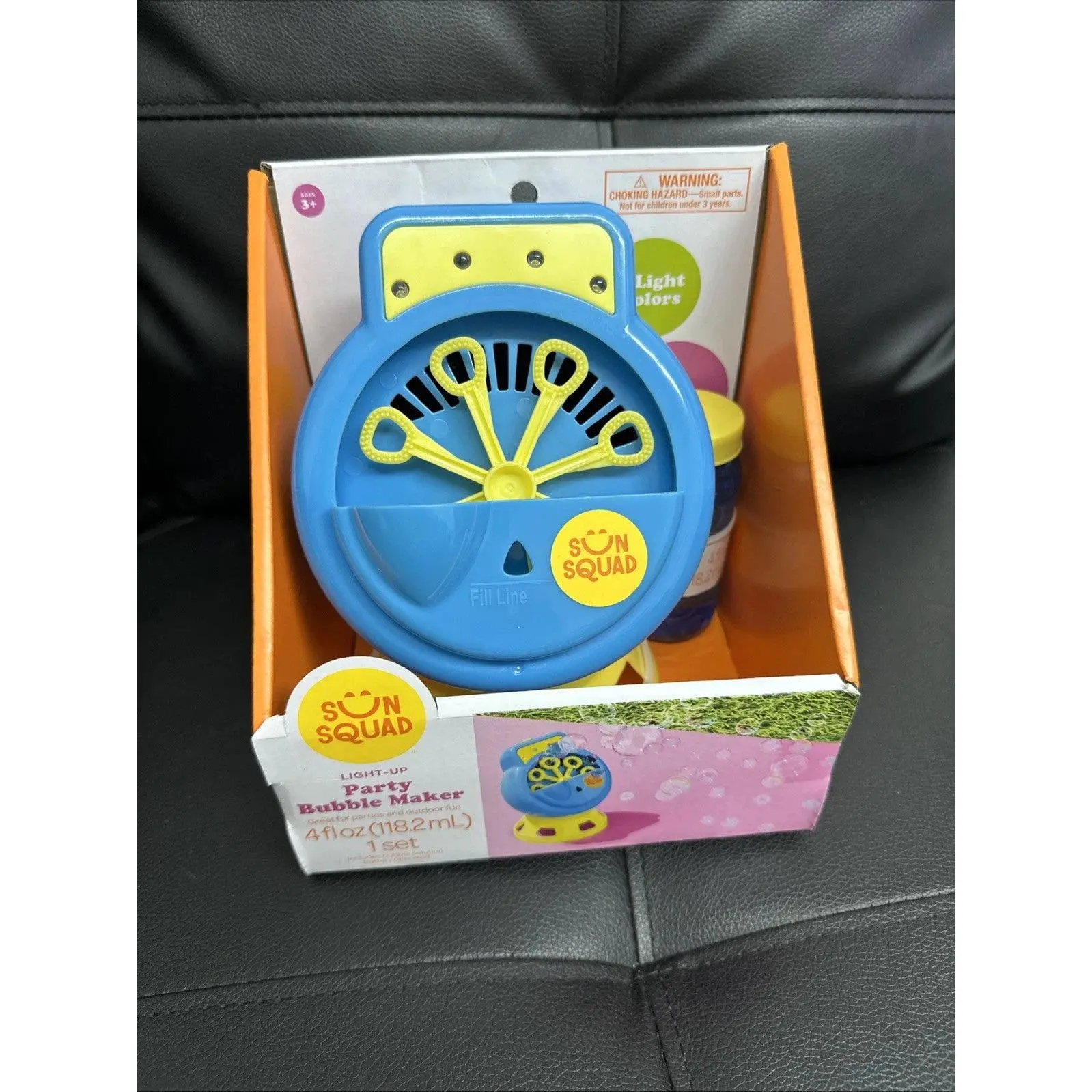 Light-Up Bubble Maker Toy Kit, Plastic, Blue/Yellow for Kids, Classic & Novelty Stress Relief Toy