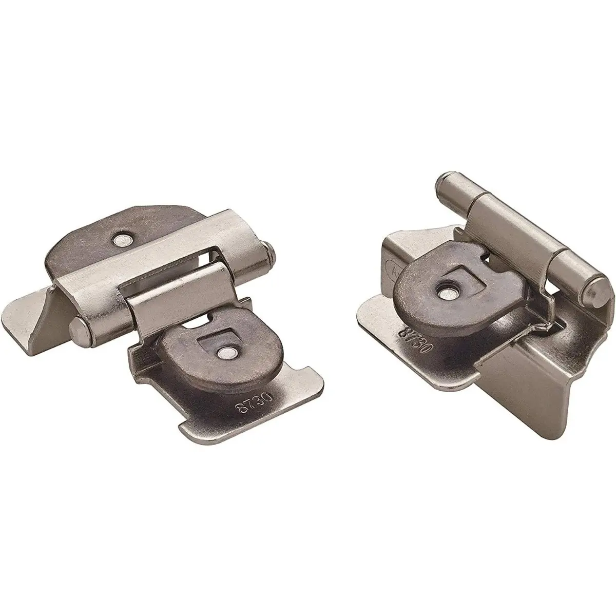 1/4-inch (6mm) Overlay Double Demountable Cabinet Hinge, Satin Nickel-10 Pairs (20 Units)