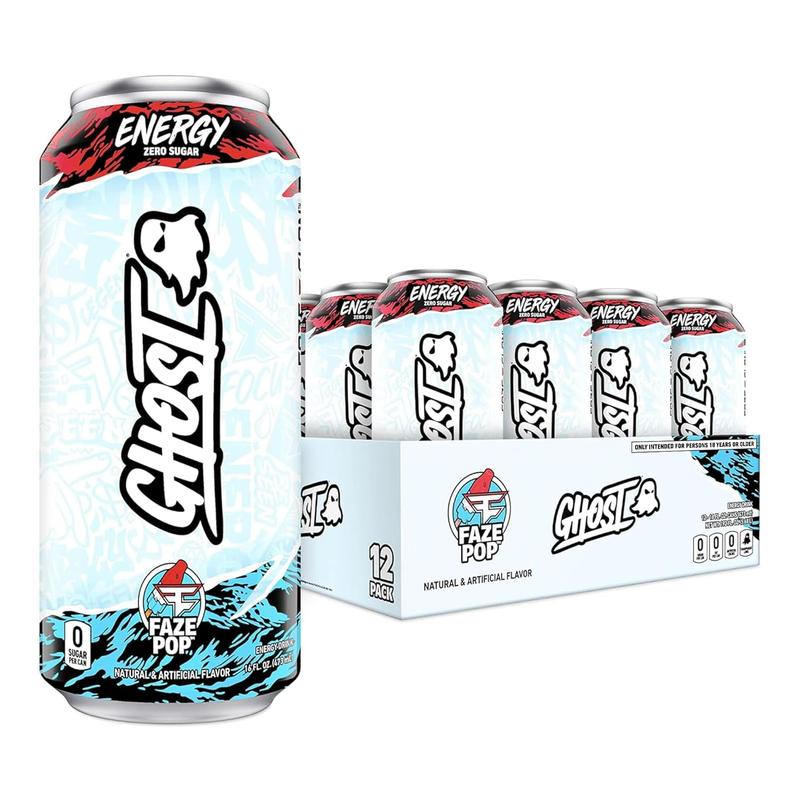 GHOST ENERGY DRINKS - 8.4 and 16oz Cans - Energy & Focus & No Artificial Colors - L-Carnitine & Taurine - Gluten-Free & Vegan
