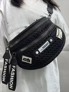 Ladies' fashionable mesh lightweight chest bag, multi pocket casual sports running crossbody bag, integrated leisure vacation bag, and handbag are essential running supplies, including Christmas gifts, birthday gifts, and sports bags