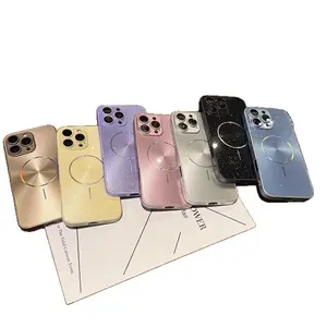 CD Pattern Aurora Laser Phone Case for iPhone 16 & iPhone 15 Pro Max Magnetic Glitter Cover with Pre-Event Price Non-Platform Discounts