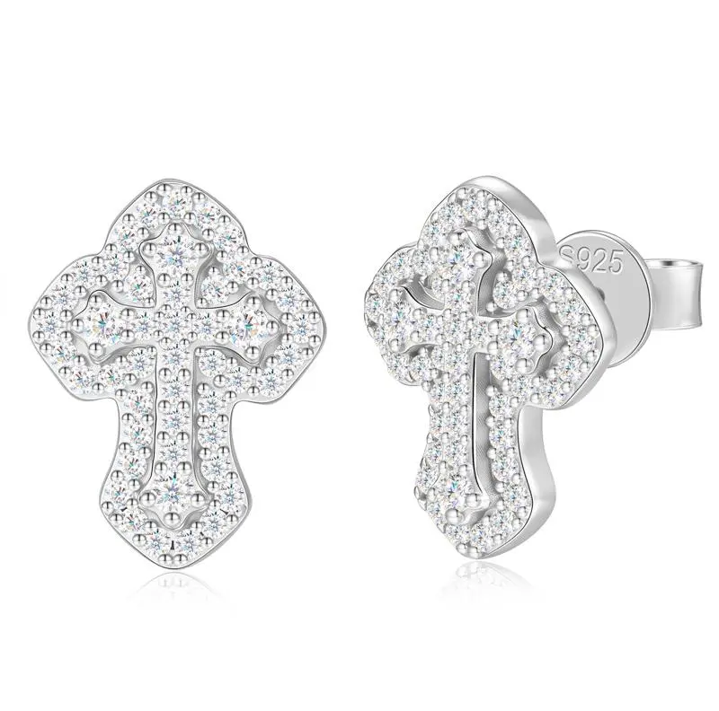 UCCIYO S925 Sterling Silver Lab-Made Moissanite Stud Earrings - Brilliant Female/Unisex Jewelry, Ideal for Wedding, Anniversary, Mother’s Day Gifts, Includes Authenticity Certificate [TQE0530]