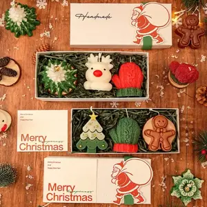 Christmas Gift Box Set with Scented Candles, Festive Tree Decorations, Knitted Gloves, Gingerbread Man, Perfect Holiday Present