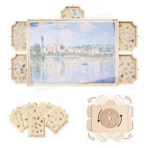 VEVOR 1000 Piece Rotating Puzzle Board with 5 Drawers and Cover,  29x21 in Portable Wooden Table, Jigsaw Puzzle Accessories for Adults, Puzzles Organizer Storage System, Birthday Gift for Mom