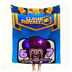 Funny Game Emote Flannel Blanket Retro Wizard Aesthetic Soft Warm Throw For Gamer Room Decor Dorm Essential Bed Sofa Outdoor Christmas Holiday Gift