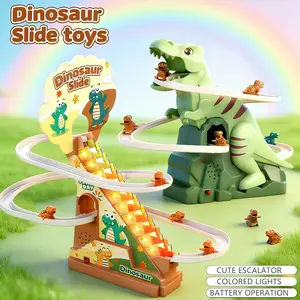 Dinosaur Roller Coaster Toy, Dinosaur Climb Stairs Music Toy, Dinosaurs Race Track, Electric Race Track Game, Simulation Track Inertia Sliding, Children'S Activity Toy, Dynamic Movement Toy