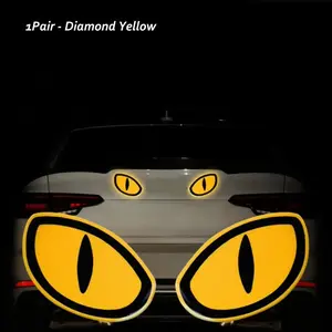 Car Creative Shape Eyes Reflective Stickers Motorcycle Cat Eyes Night Driving Warning Decals Car Accessories Exterior Decoration