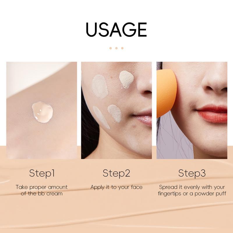 Amococo Hydrate BB Cream Full-Coverage Foundation & Concealer - 50g, Color Correcting, Moisturizing, Waterproof, Even Skin Tone Makeup Moisturizer - Cosmetic
