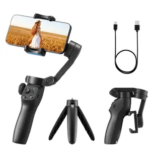 VEVOR Gimbal Stabilizer for Smartphone, 3-Axis Stabilization, Phone Gimbal for Android & iPhone with Face/Object Tracking, Tripod, Portable & Foldable Handheld Phone Stabilizer for Video Recording