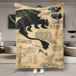 Night Fury Guide Flannel Blanket, Soft Lightweight Warm, Soft Cozy Blanket, Perfect for Bed Sofa Office Camping Travel, Multi-Purpose Gift Idea, Soft Throw Blanket