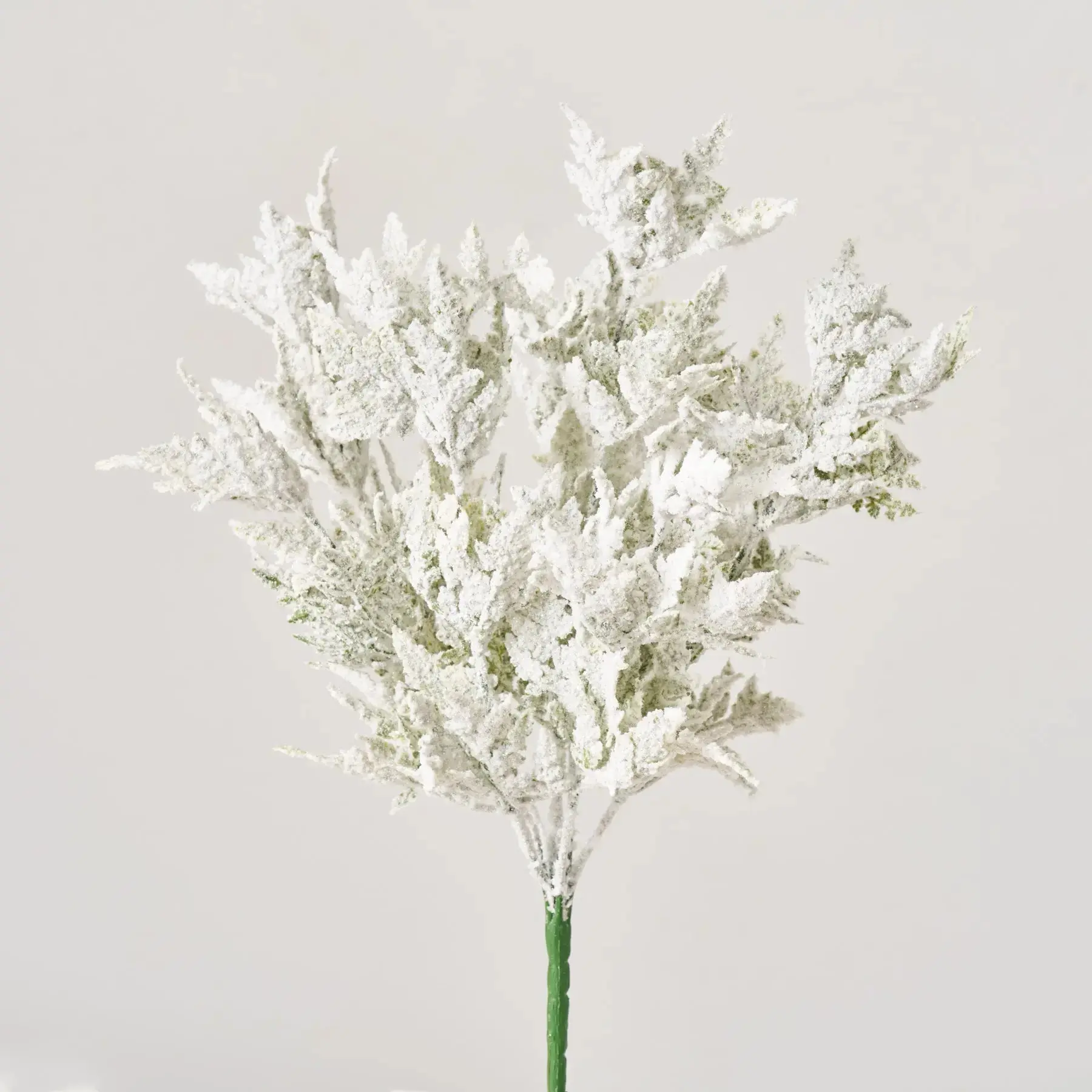 16" Synthetic Faux Snowy Frosted Cedar Bush Spray - Artificial Flowers, Decorative Faux Plastic Plants Winter Stem for Home, Floral Table Decor, Plant Decor, Holiday Decor