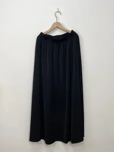Women's Solid Color Elastic Waist Skirt, Modest Fashion Long Skirt Maxiskirt for Daily Wear, Ladies Islamic Bottoms for All Seasons