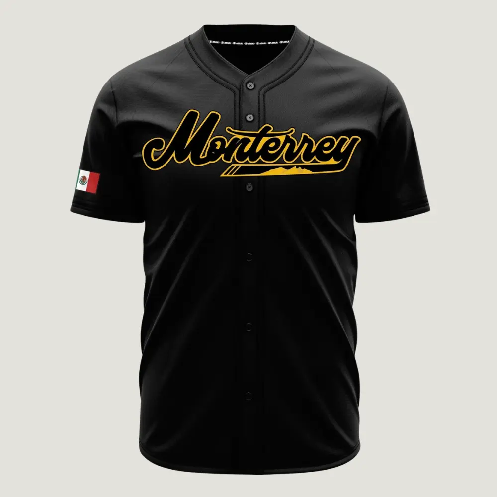 Monterrey Mexico Baseball Jersey – Button Up Sports Shirt, Breathable Mesh Athletic Jersey, Mexican Heritage Fan Apparel, Unisex Game Day Uniform