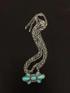 Southwestern Turquoise Style Cluster Bar Statement Necklace
