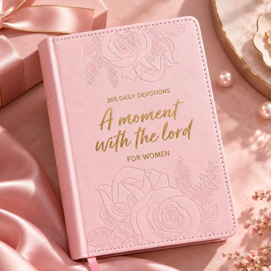 A Moment With The Lord for Women, 365 Days Faith Journal, Women’s Bible Study Book with Luxury Faux Leather Hardcover, Daily Devotional Prayer Notebook, Inspirational Scripture Reflection Journal, Christian Gift for Women
