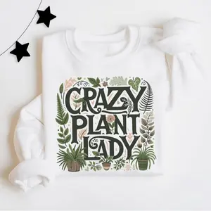 Crazy Plant Lady Sweatshirt, Skeleton Plant Lady Shirt, Plant Lover Gift, Gardener Sweatshirt, Gift For Her, Plant Mom