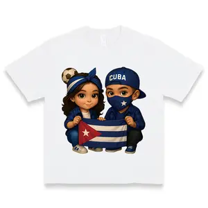 HAGBDH Fashion Designer T-Shirts - Cotton Graphic Tees with Cute Kids Holding Cuba Flag Tee Soccer Fan Style,Crewneck,Casual,Ideal for Everyday Wear, Tropical Men's Gifts