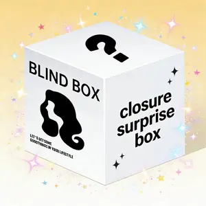 Blind box wig closure Various colors（1B/99J,1B/BLUE,1B/30,1B/350,1B/PURPLE）We will send you goods randomly.100% human hair.