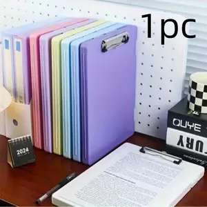 A4 Plastic File Organizer with Clip, Multifunctional Writing Board for Exams, Music Sheets & Office Use, Durable Material for Students & Pros, Office Supplies