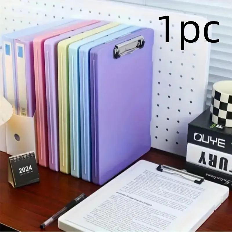 A4 Plastic File Organizer with Clip, File Folder, Multifunctional Writing Board for Exams, Music Sheets & Office Use, Durable Material for Students & Pros, Files Organizer, Office Supplies, Office Accessories