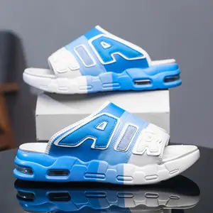Retro Streetwear Chunky Slides | Visible Air Cushion Sports Sandals | Color Block Slippers,summervibes Retro Streetwear Chunky Slides | Visible Air Cushion Sports Sandals | Color Block Slippers,summervibes
