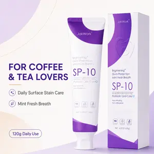 SP-10 Probiotic Whitening Toothpaste, Fluoride-Free Fresh Mint Toothpaste for Coffee & Tea Stains, Gentle Daily Oral Care, 120g