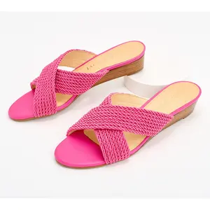 Jack Rogers Rope Dolphin Mini-Wedge Slide Sandals